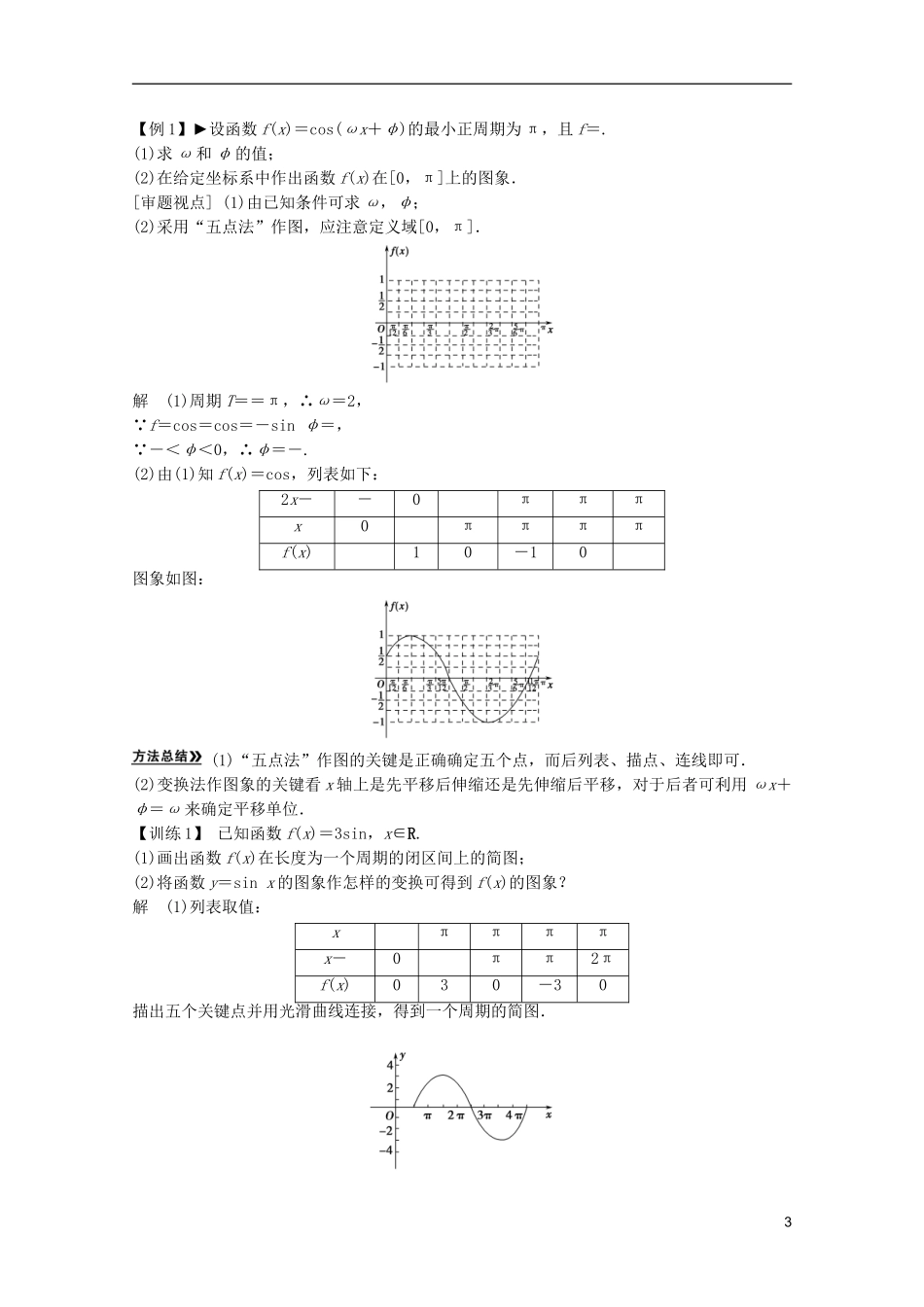 2013高考数学一轮复习 第四篇三角函数、解三角形第4讲 正弦型函数y＝Asin（ωx＋φ)的图象及应用教案 理_第3页