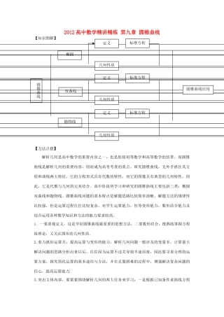 2013高考数学一轮复习精讲精练 第09章 圆锥曲线学案 新人教A版