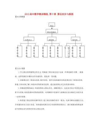2013高考数学一轮复习精讲精练 第10章 算法初步与框图学案 新人教A版