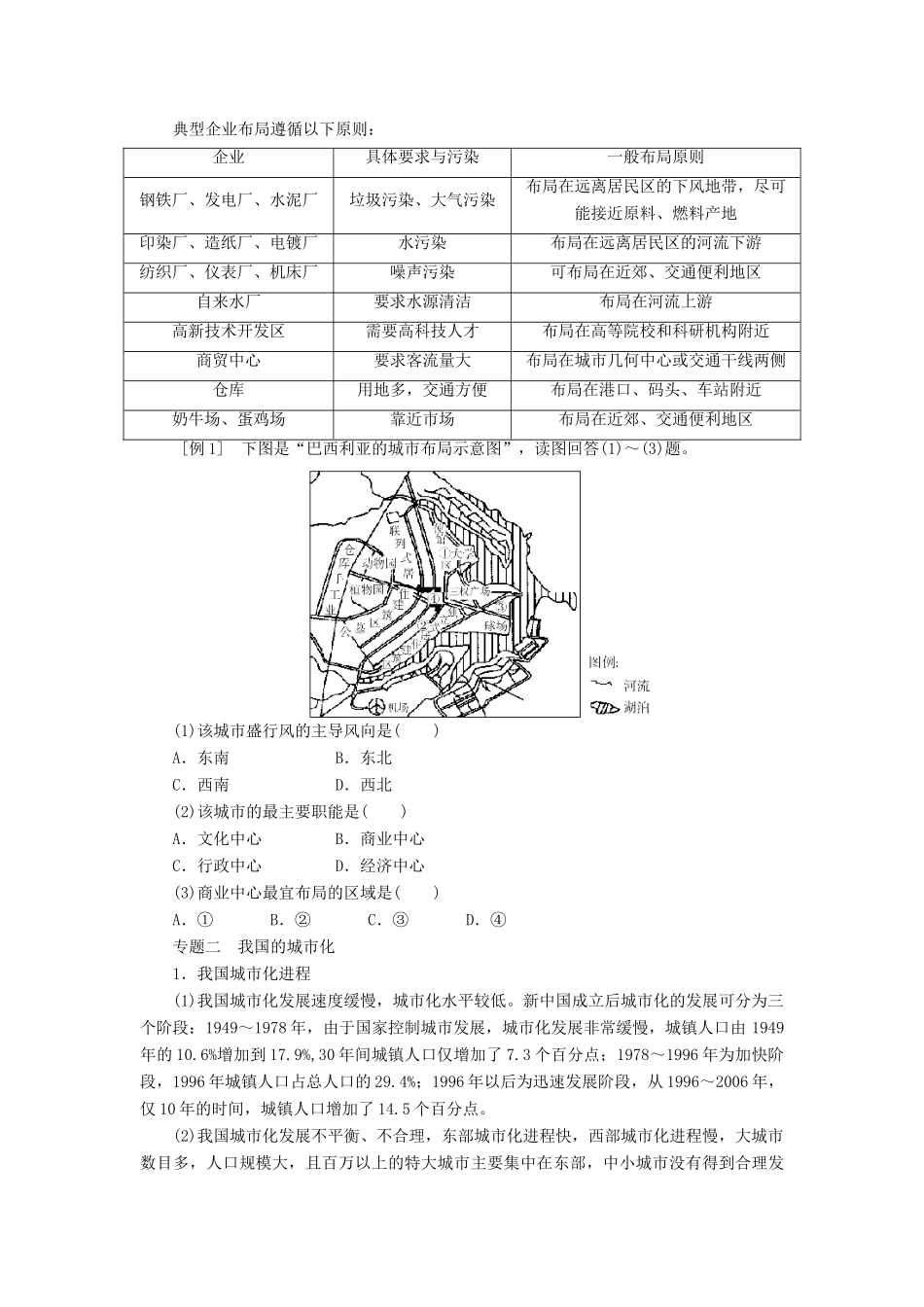 2014-2015高中地理 第二章 城市与城市化章末整合学案 新人教版必修2_第2页