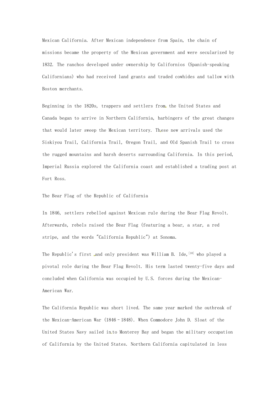 2014-2015学年高中英语 Unit 1 A land of diversity California-history素材 新人教版选修8_第2页