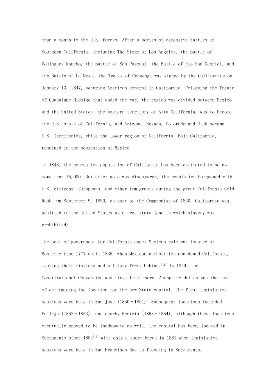 2014-2015学年高中英语 Unit 1 A land of diversity California-history素材 新人教版选修8_第3页