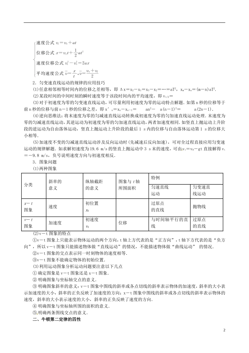 2013高考物理二轮复习精品资料专题02 牛顿运动定律与直线运动教学案（学生版）_第2页
