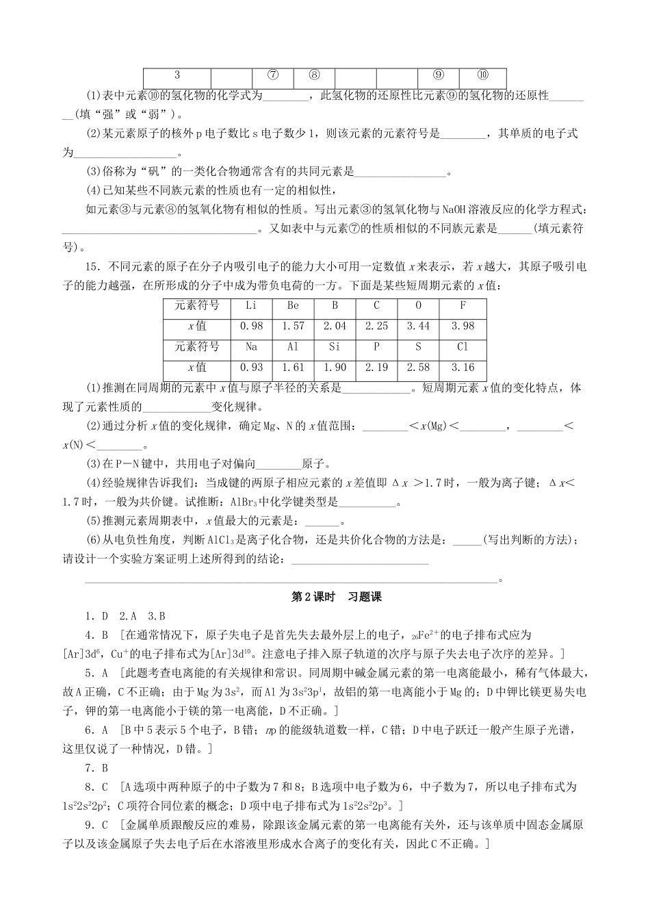 2014-2015高中化学 第1章 第2课时 复习课 鲁科版选修3_第3页