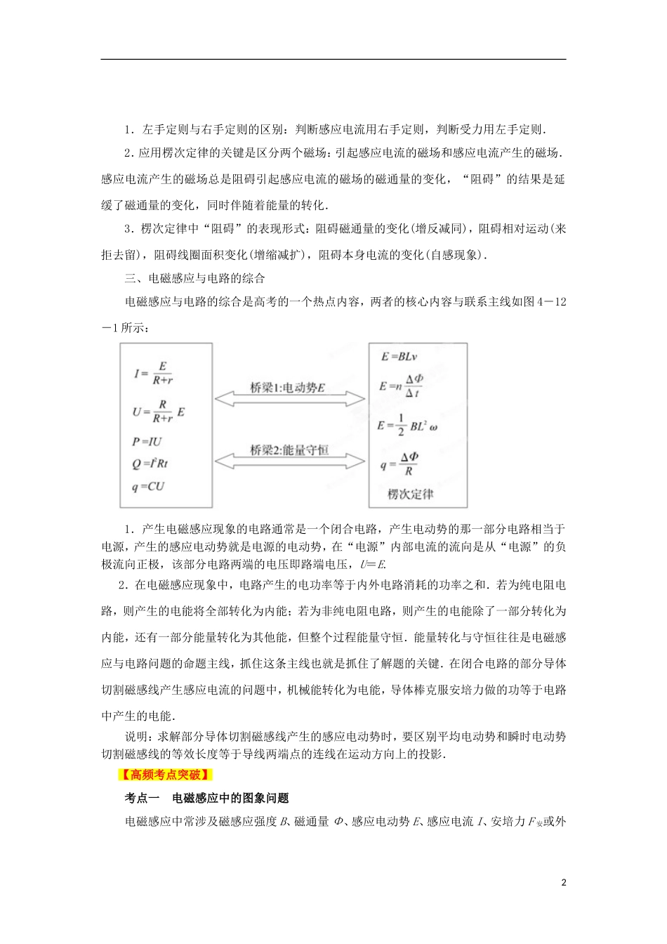 2013高考物理二轮复习精品资料专题09 电磁感应教学案（学生版）_第2页