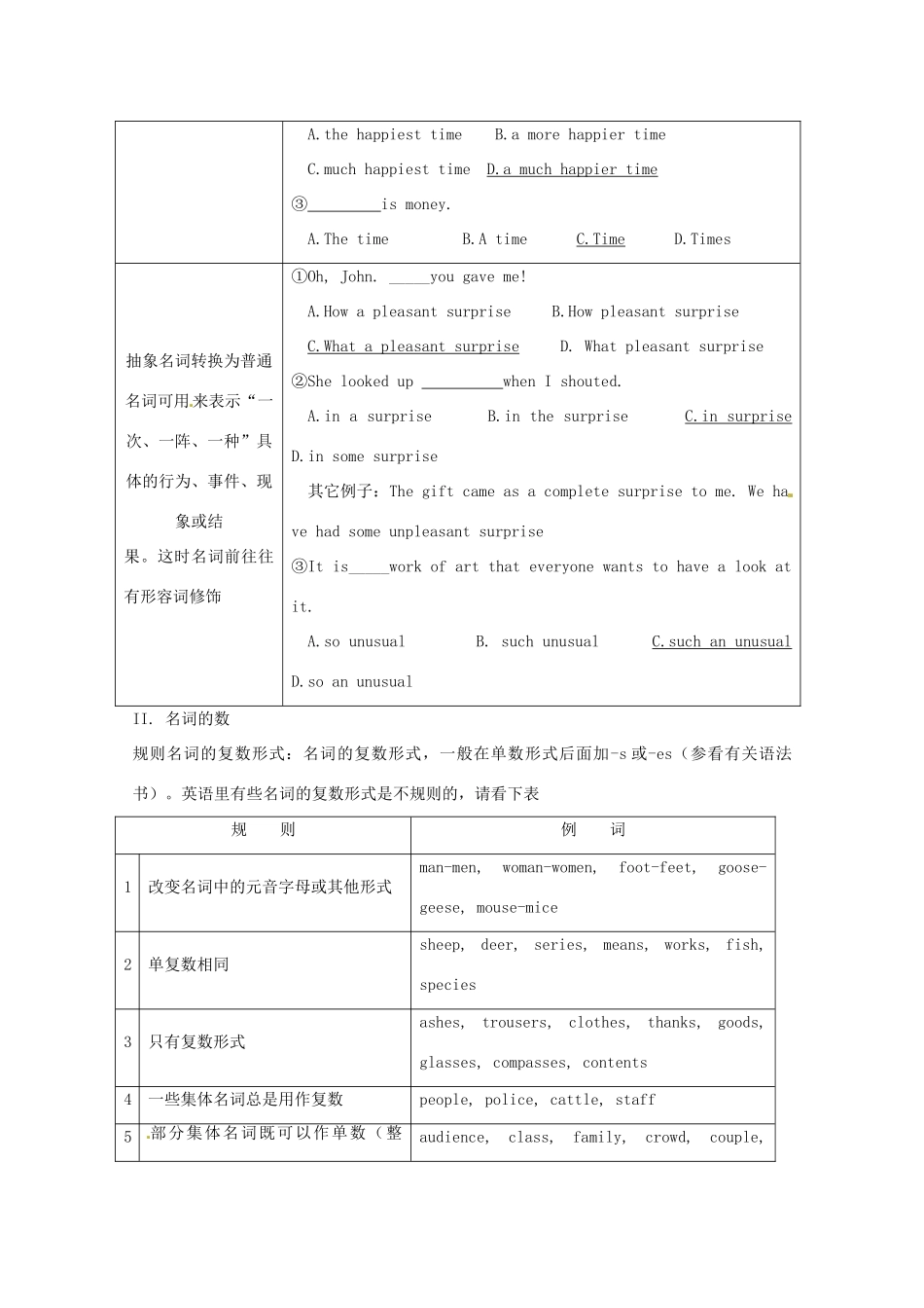 2013高考英语 冲刺讲义一 名词和主谓一致_第3页