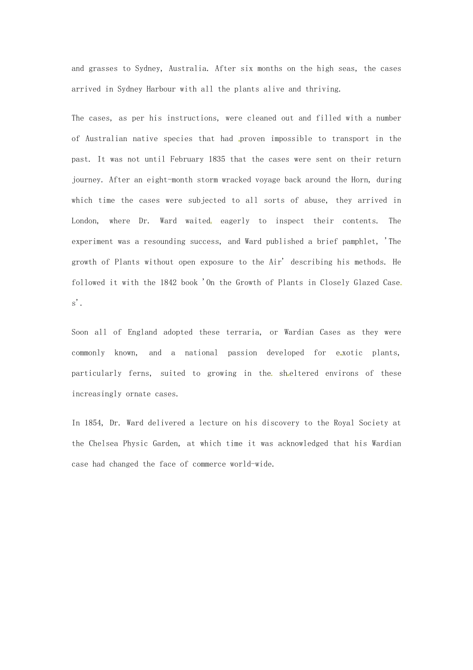 2014-2015学年高中英语 Unit 4 Exploring plantsDr Nathaniel Bagshaw Ward素材 新人教版选修9_第3页