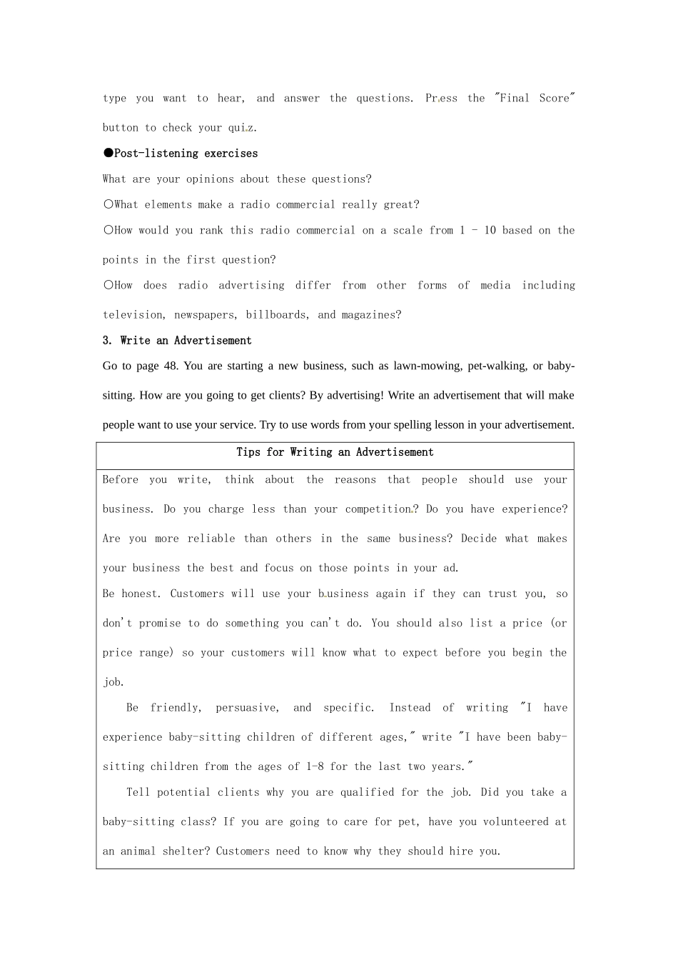 2014-2015学年高中英语 Unit 5 Inside advertising A samp le lesson plan for Using Language教案 新人教版选修9_第2页