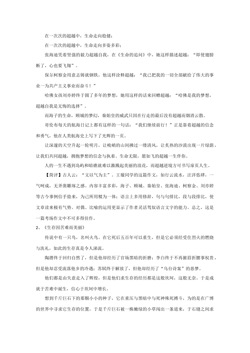 2013高考语文 作文预测题 生存哲学_第2页