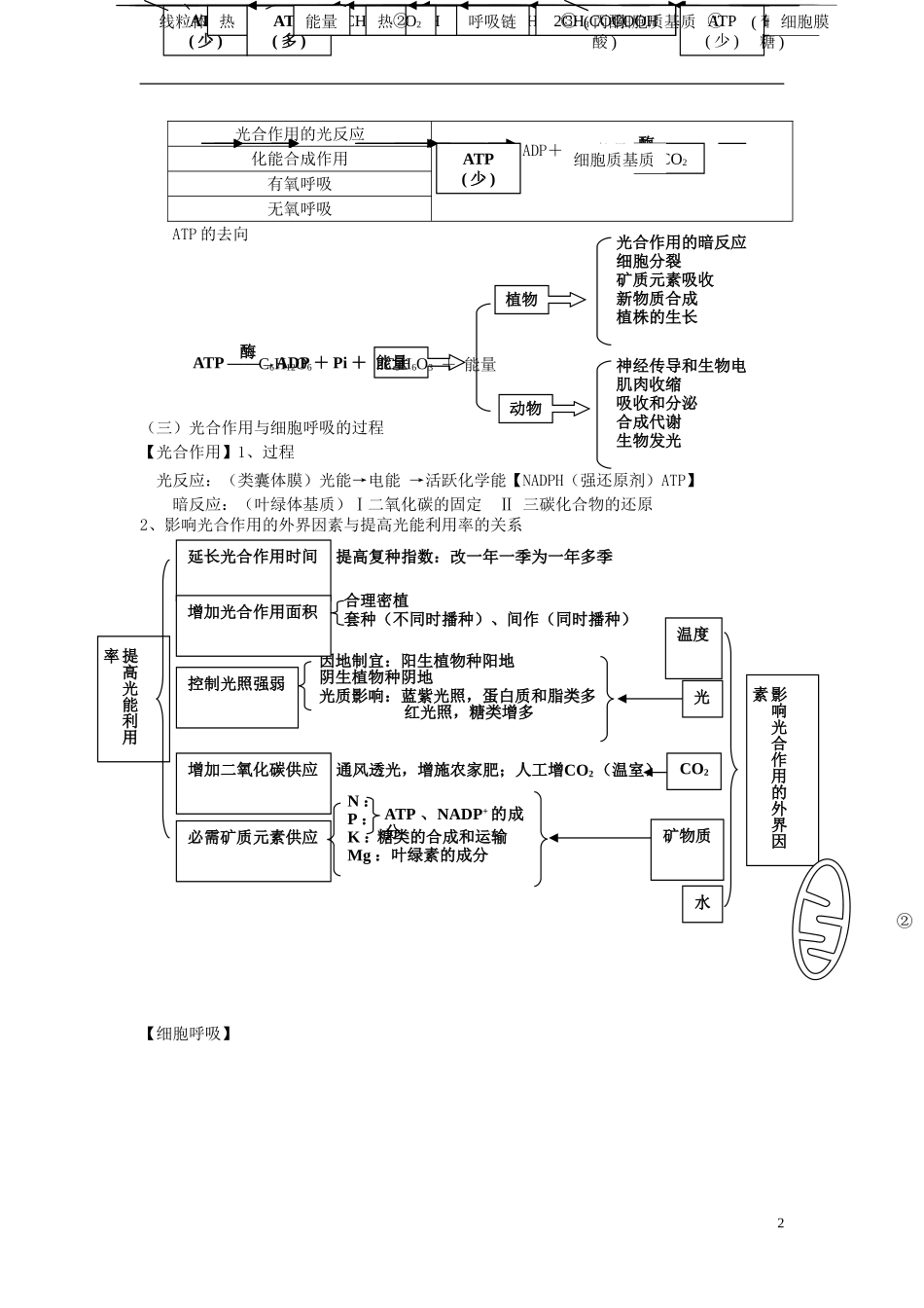 2014届高三生物二轮专题复习 专题三 细胞的代谢学案 新人教版_第2页