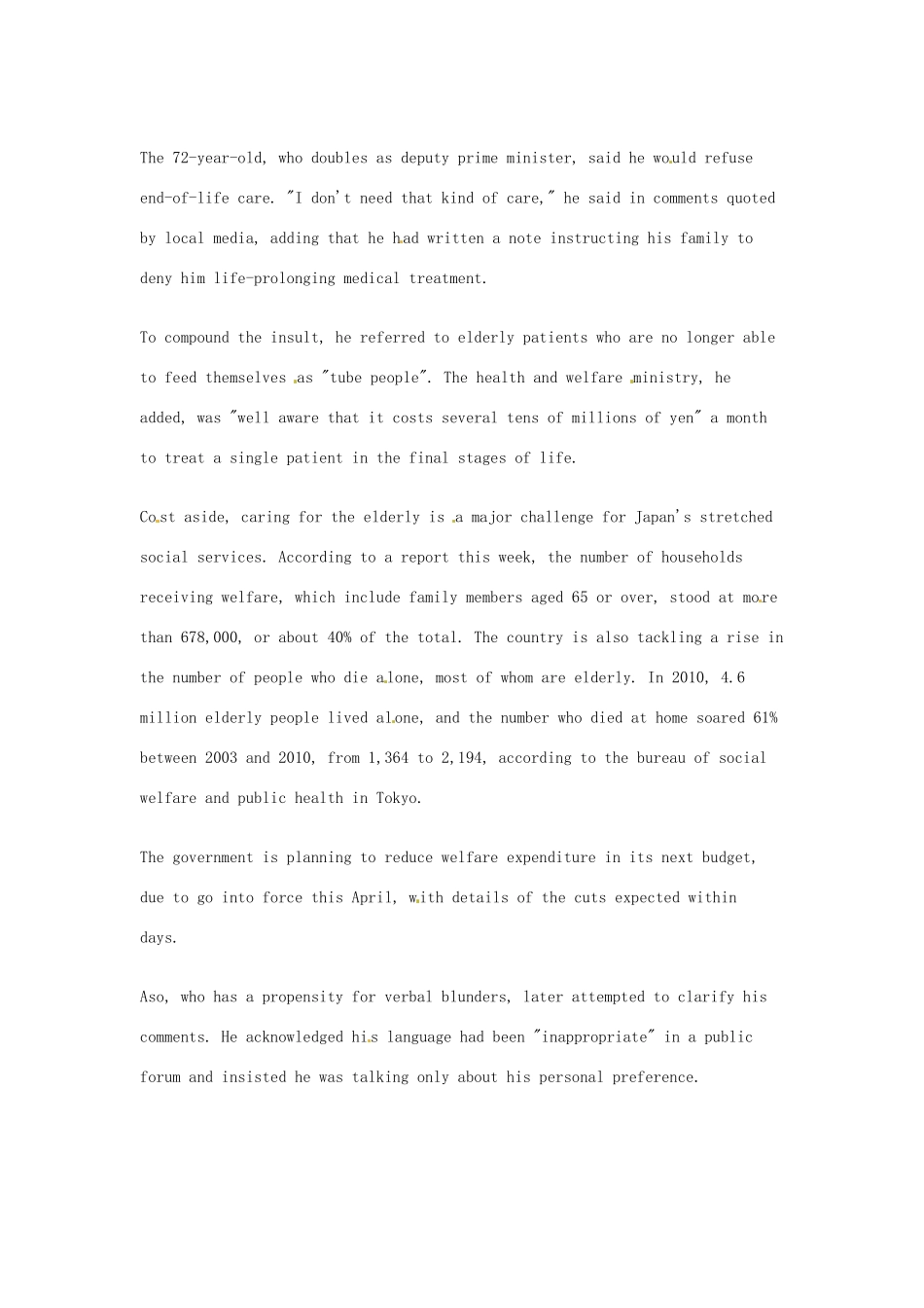 2014届高考英语一轮复习 精选阅读理解文章六十篇（38）_第2页