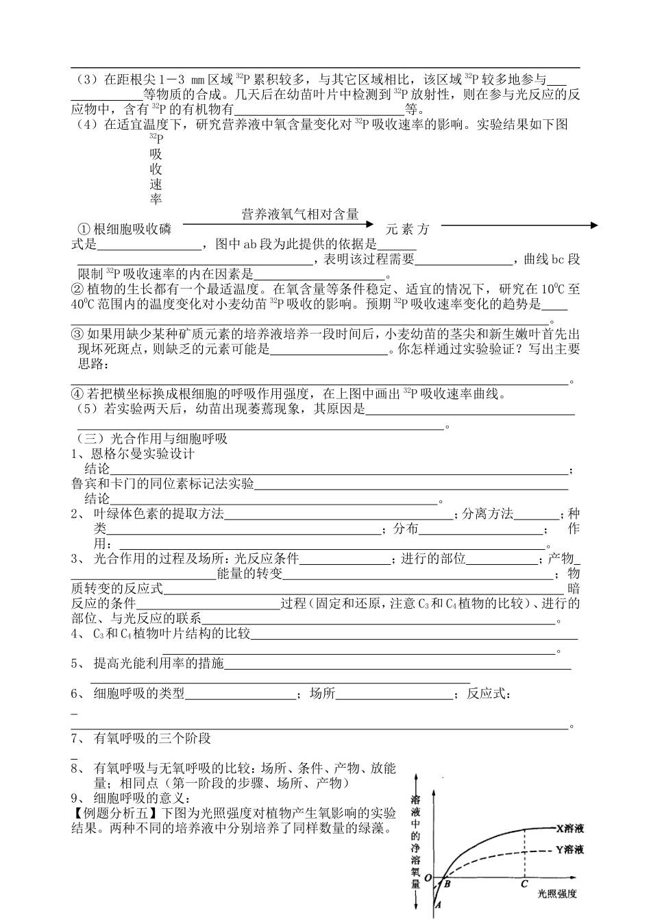 2014年高三生物二轮复习 植物的新陈代谢学案 苏教版_第3页
