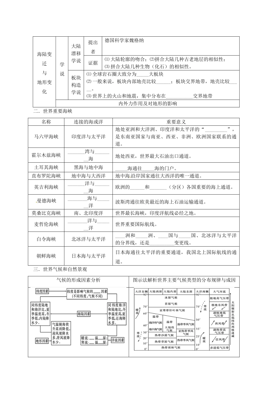 2014届高考地理一轮全程复习方案 第3讲 世界地理概况 湘教版 _第2页
