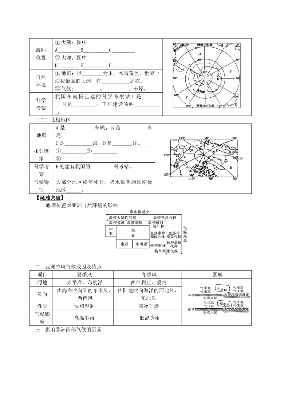 2014届高考地理一轮全程复习方案 第4讲 世界主要地区 湘教版 _第3页