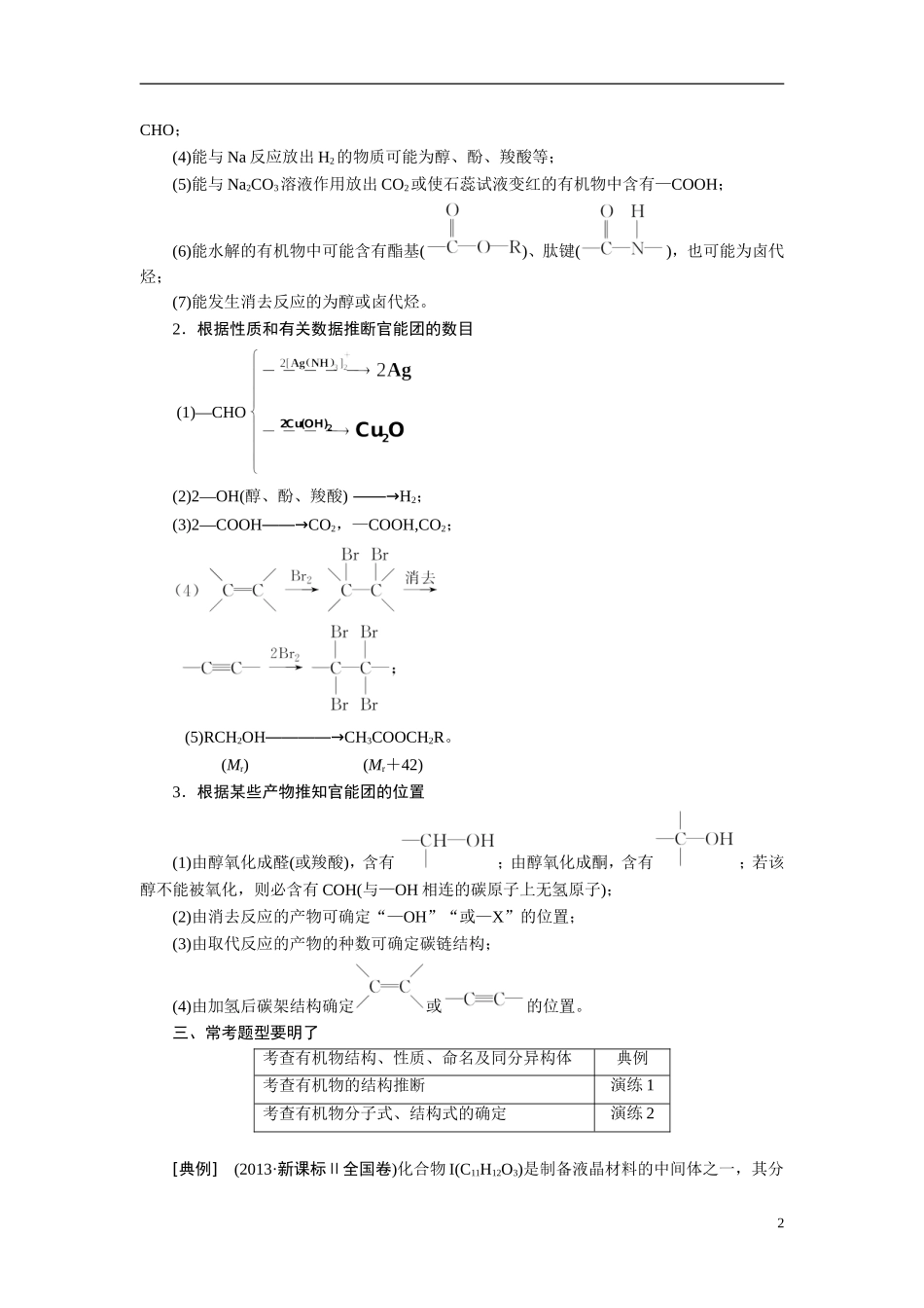 2014届高考化学二轮复习 专题十三有机合成与推断专题讲义_第2页