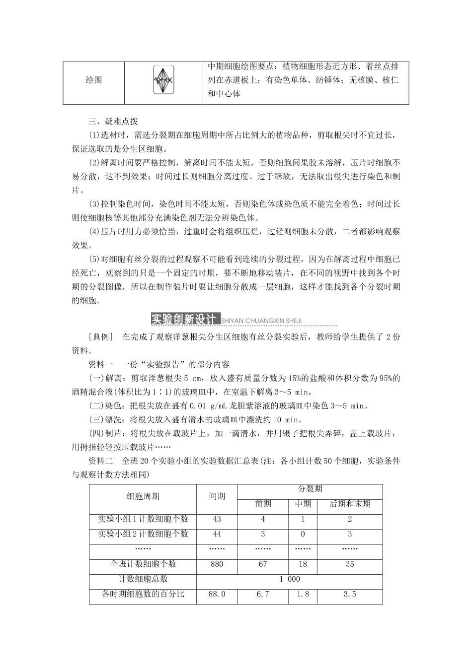 2014届高三生物一轮复习 重点实验课 观察根尖分生组织细胞的有丝分裂 新人教版_第2页