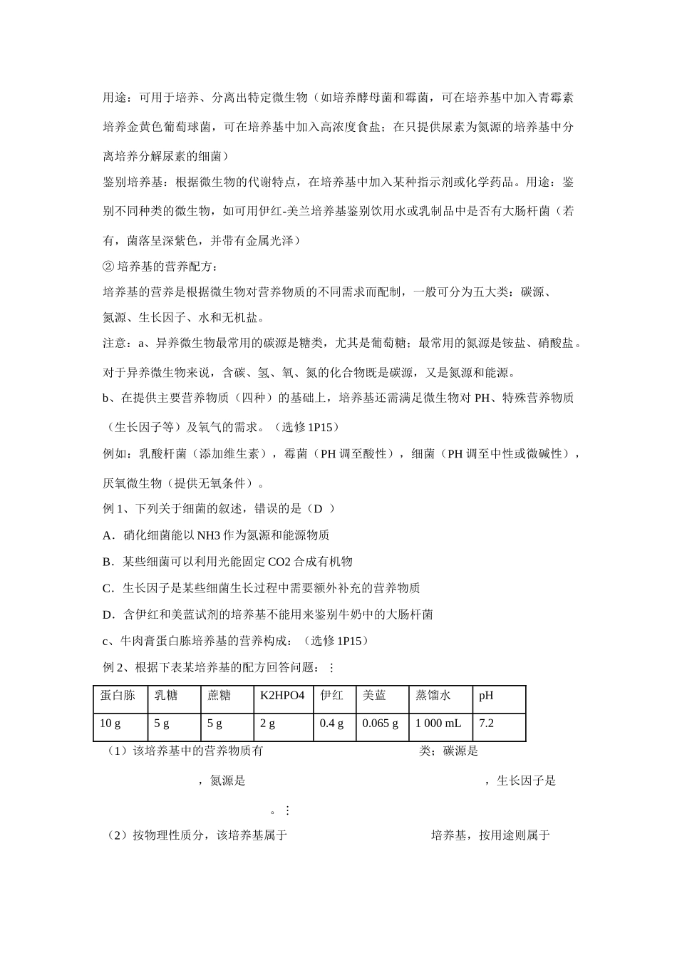 2014届高考生物二轮复习 微生物的利用教案_第2页