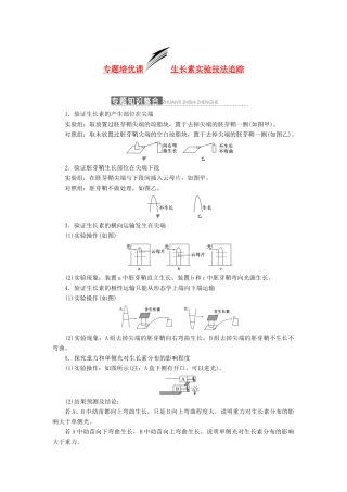 2014届高三生物一轮复习 专题培优课 生长素实验技法追踪 新人教版