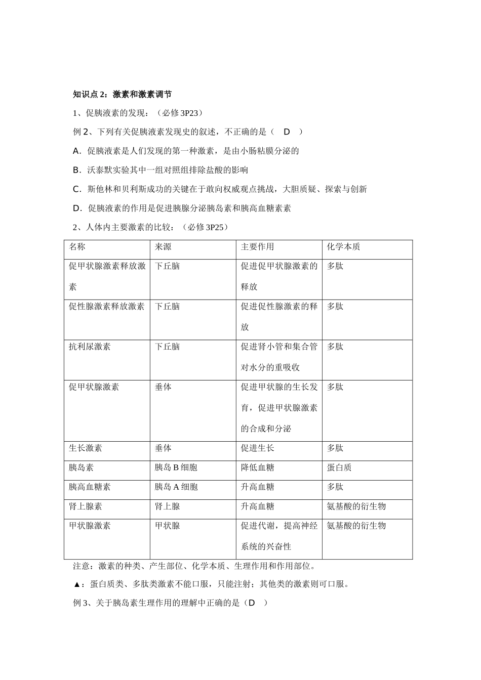2014届高考生物一轮复习 体液调节教案_第3页