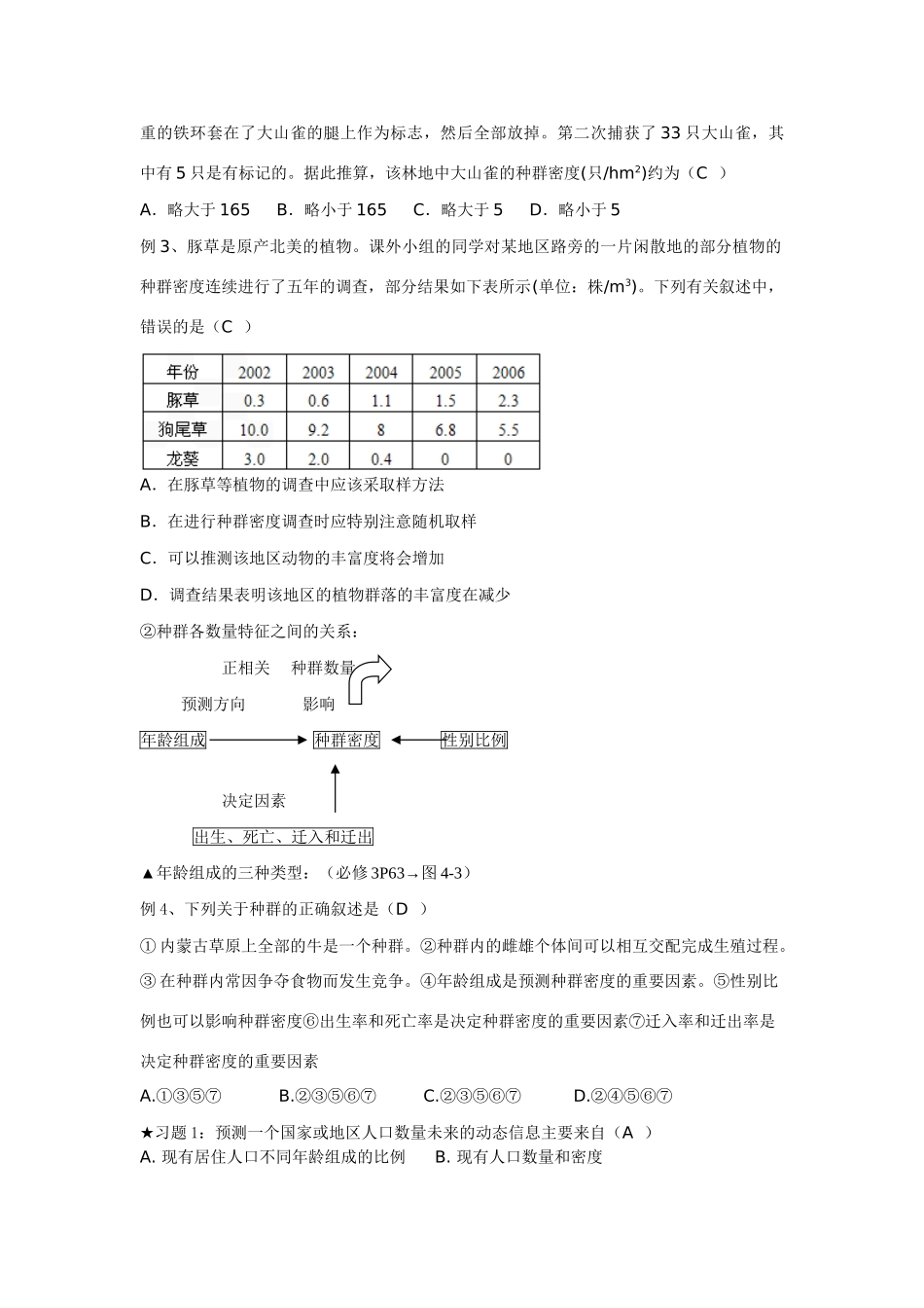 2014届高考生物一轮复习 种群和群落教案_第3页