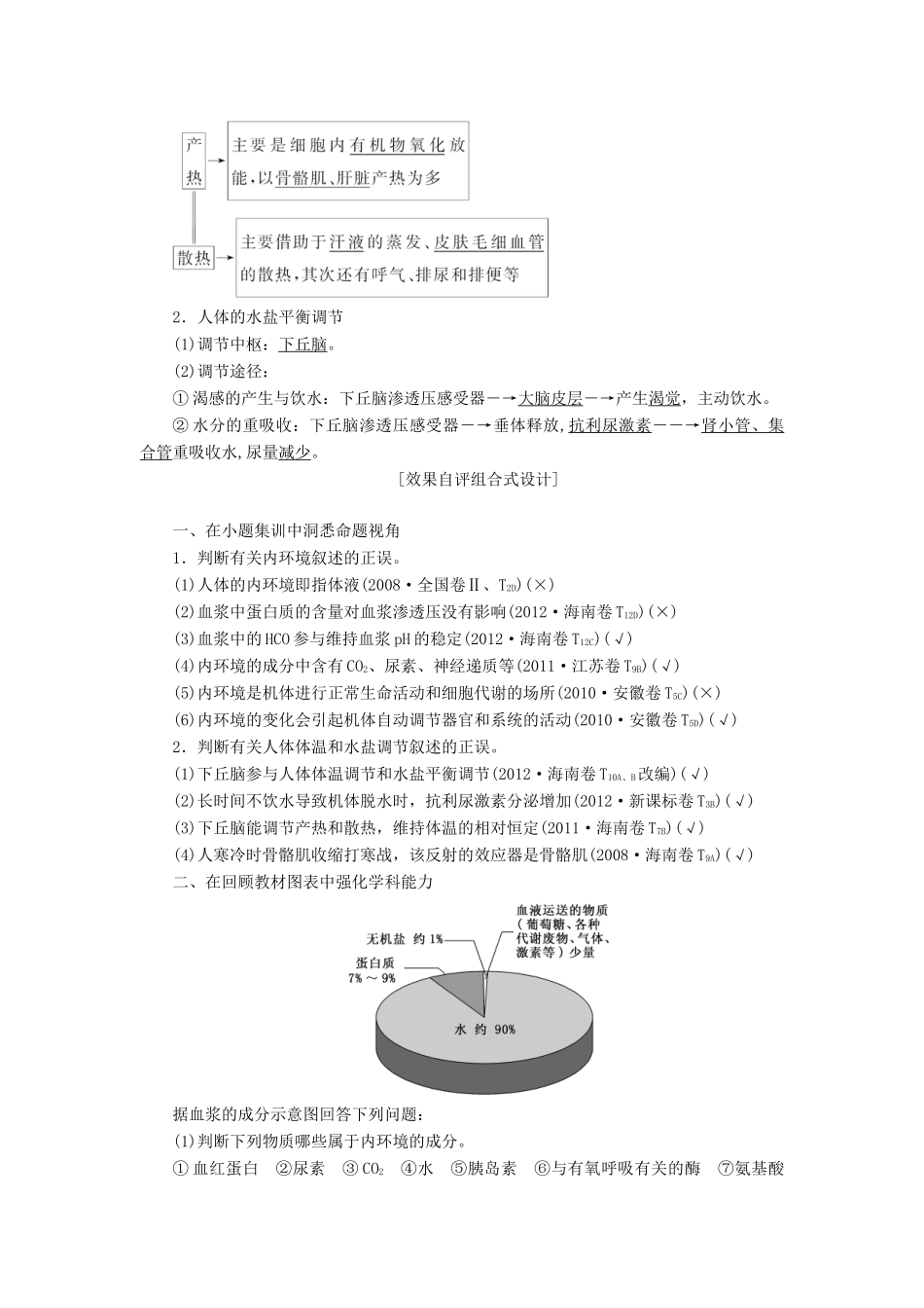 2014届高考生物一轮教师用书 第1单元 第1讲 人体内环境的稳态与调节教案 新人教版必修3_第2页