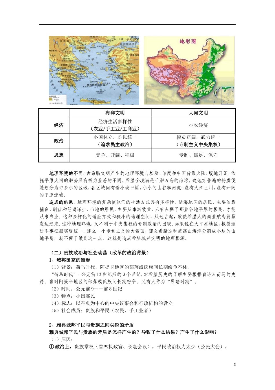 2014年高中历史 1.1 雅典城邦的兴起教案 新人教版选修1_第3页