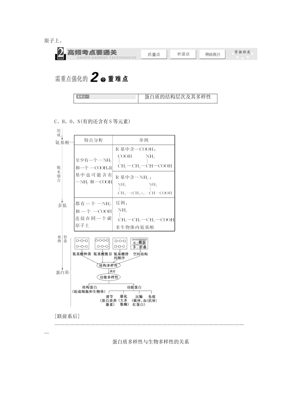 2014届高考生物一轮教师用书 第1单元 第3讲 生命活动的主要承担者 蛋白质教案 新人教版必修1_第3页