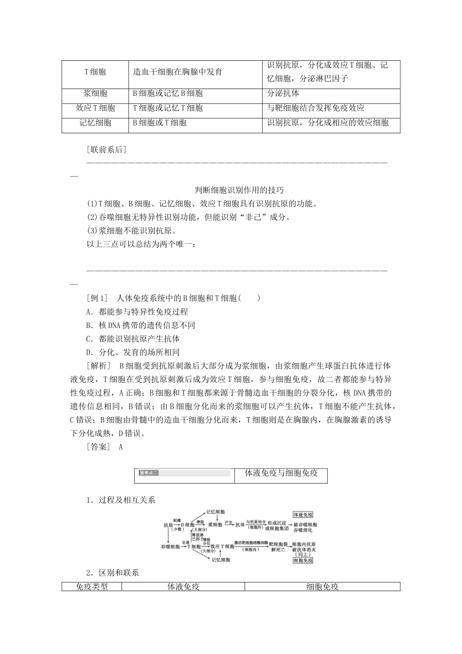 2014届高考生物一轮教师用书 第1单元 第4讲 免疫调节教案 新人教版必修3_第2页