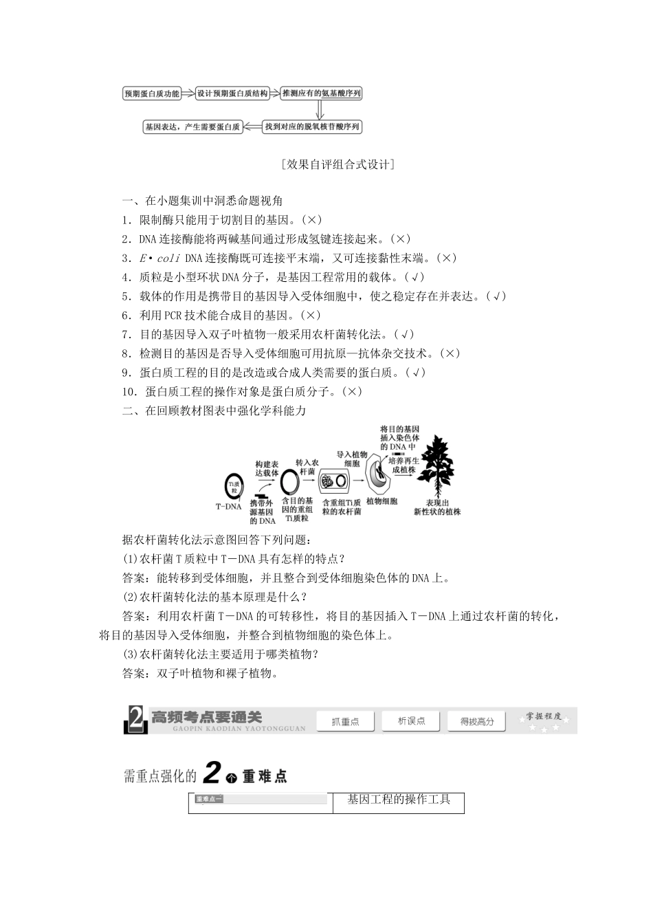 2014届高考生物一轮教师用书 第1讲 基因工程教案 新人教版选修3_第2页