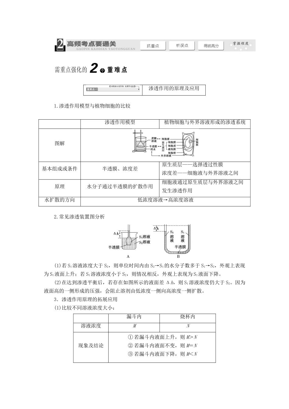 2014届高考生物一轮教师用书 第2单元 第3讲 物质跨膜运输的实例与方式教案 新人教版必修1_第3页