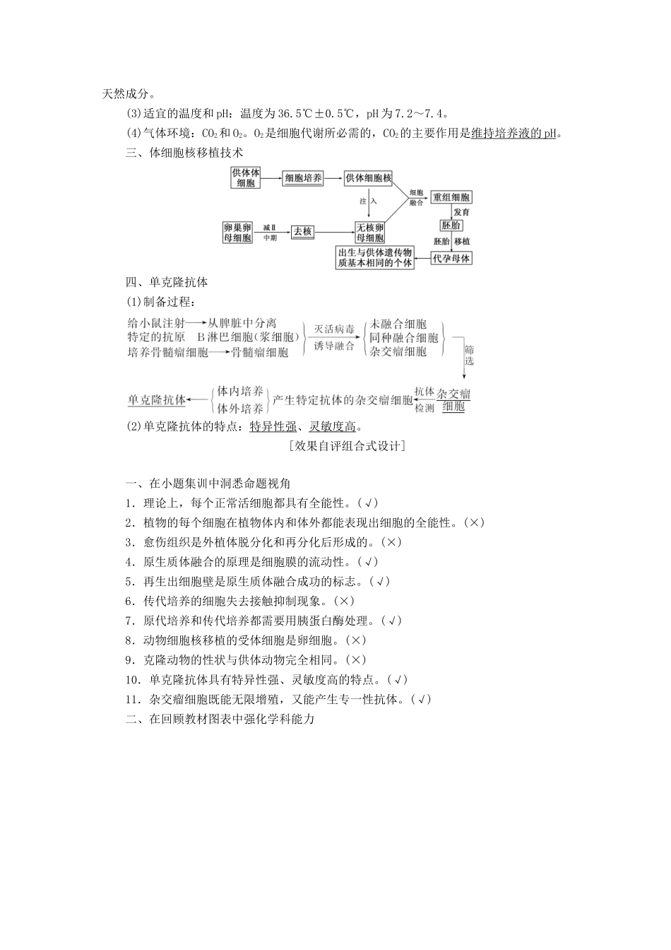 2014届高考生物一轮教师用书 第2讲 细胞工程教案 新人教版选修3_第2页