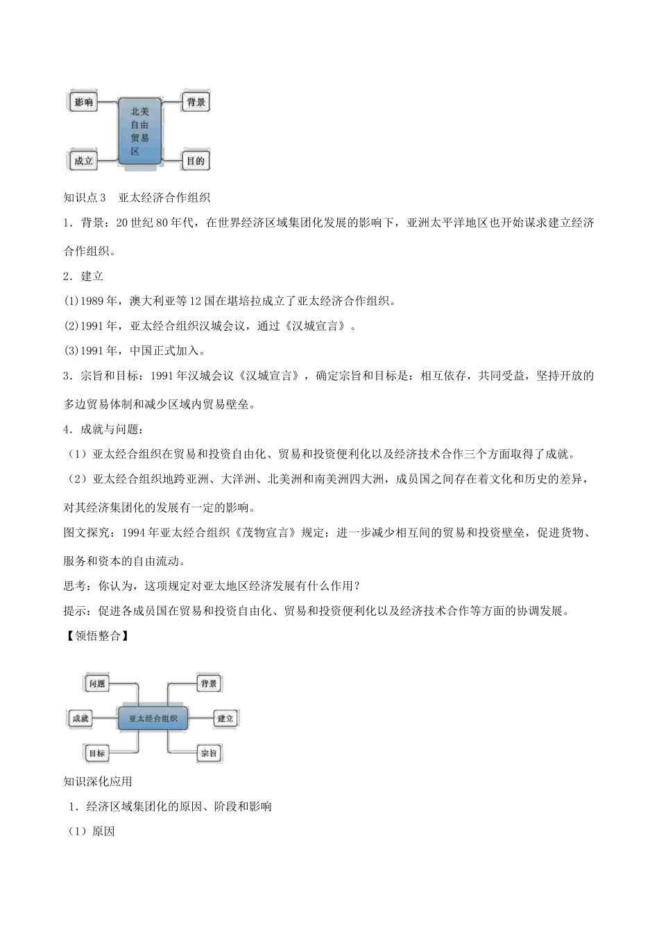 2014年高中历史 第八单元第23课 世界经济的区域集团化同步学案 新人教版必修2_第3页