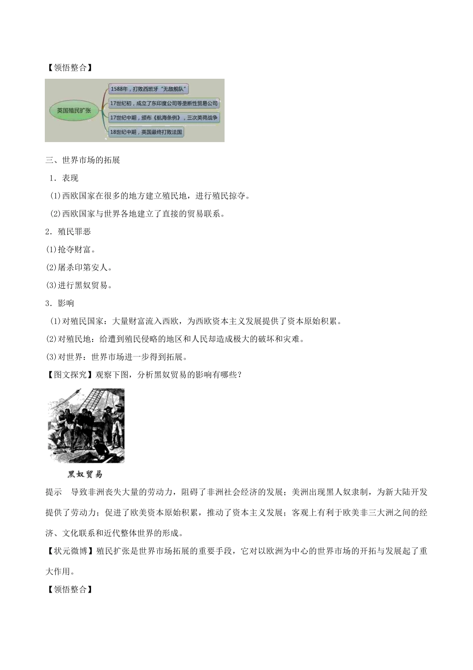 2014年高中历史 第二单元第6课 殖民扩张与世界市场的拓展同步学案 新人教版必修2_第3页