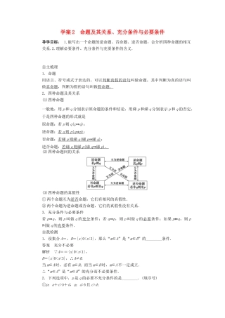 2014届高考数学一轮复习 第1章《命题及其关系、充分条件与必要条件》名师首选学案 新人教A版