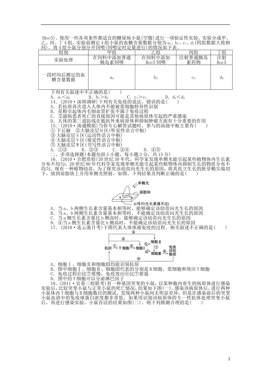 2014届高三生物大一轮复习 第八单元 单元检测_第3页