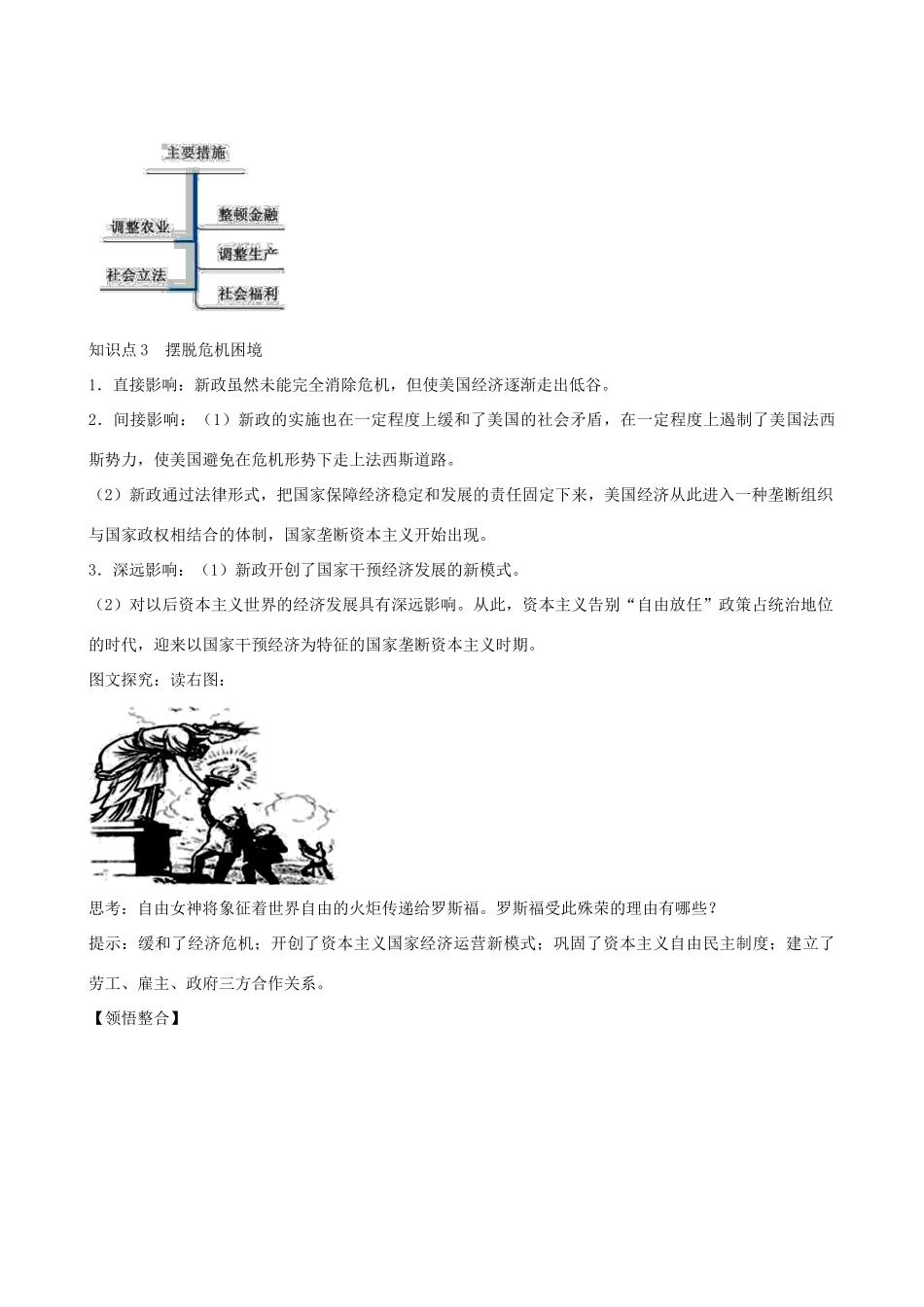 2014年高中历史 第六单元第18课 罗斯福新政同步学案 新人教版必修2_第3页
