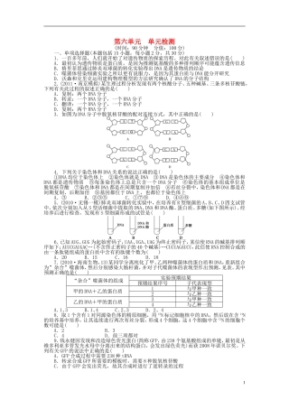 2014届高三生物大一轮复习 第六单元 单元检测