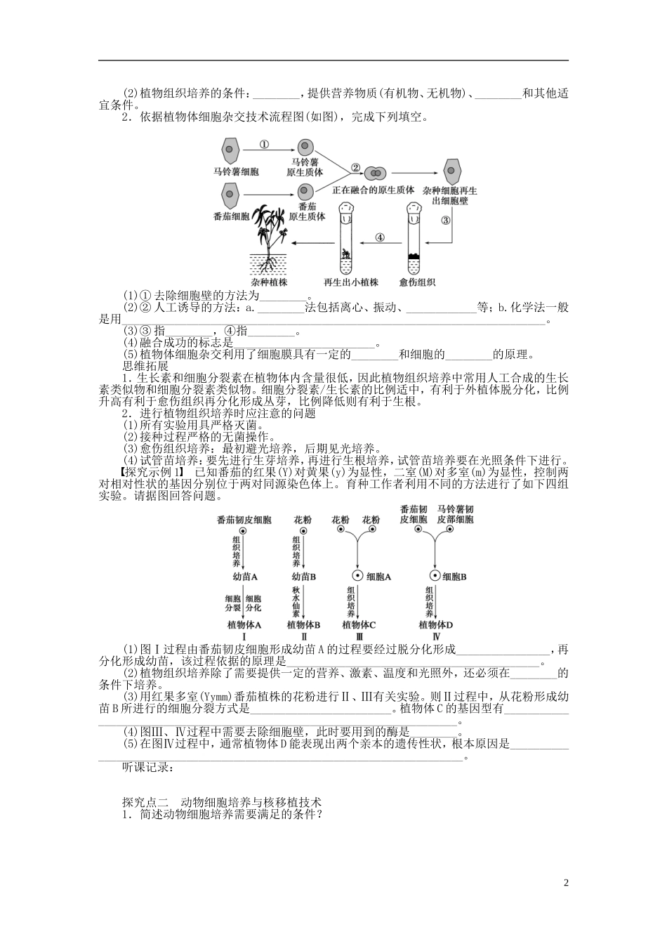 2014届高三生物大一轮复习 学案50克隆技术_第2页