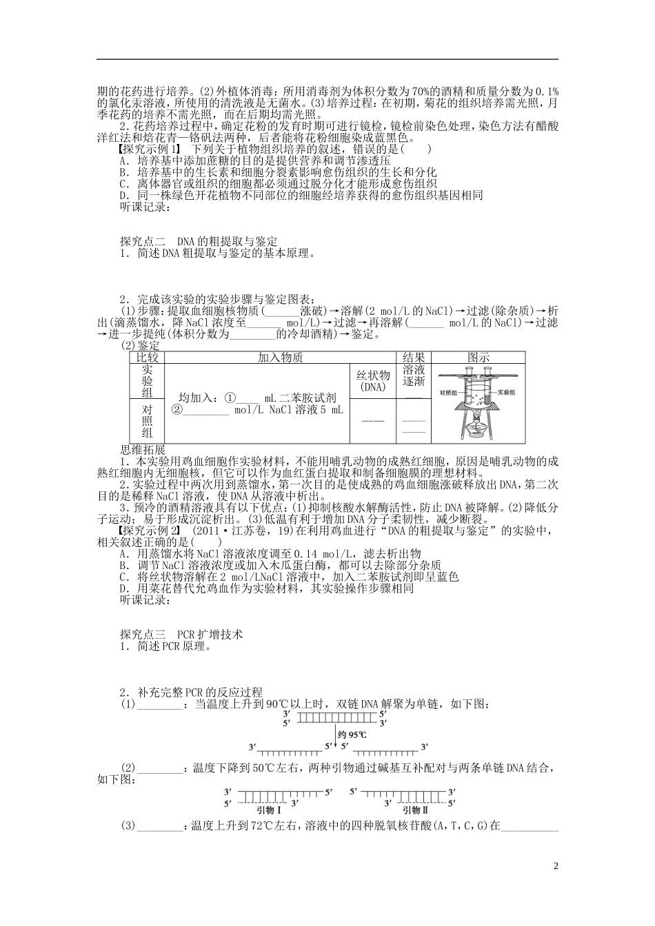 2014届高三生物大一轮复习 学案55植物组织培养技术及_第2页