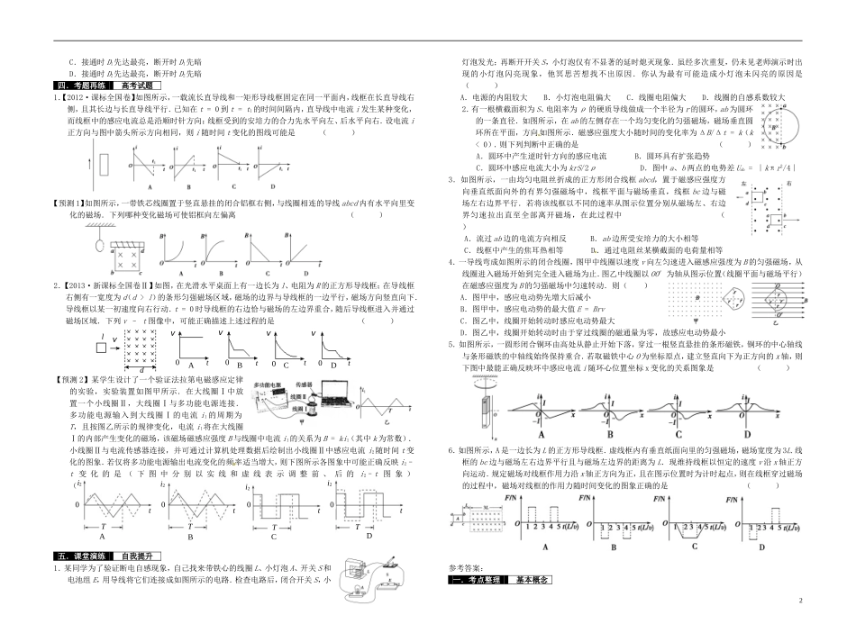 2014届高考物理一轮复习 法拉第电磁感应定律 互感 自感教学案_第2页
