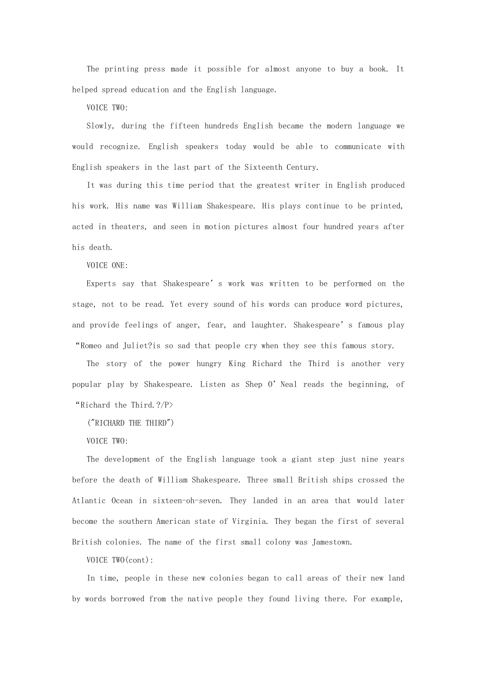 2014年秋高中英语 Module 1 British and American English The History of English素材 外研版必修5_第3页