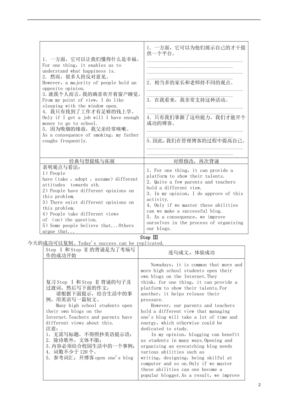 2014届高三英语一轮复习 模块5 Unit1 Gettingalongwithothers学案_第2页