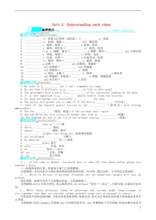 2014届高三英语一轮复习 模块6 Unit3 Understandingeachother学案