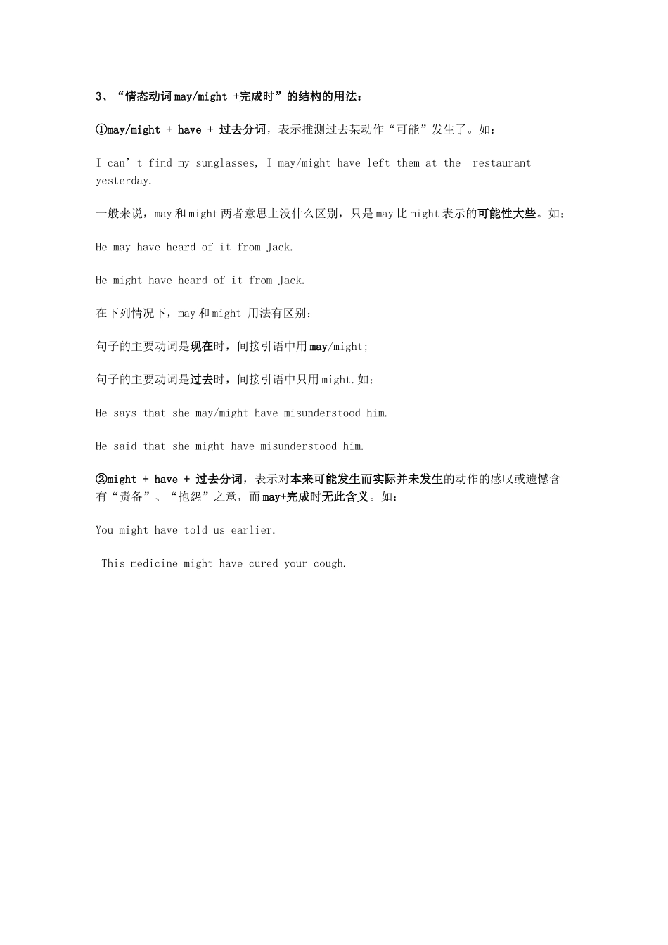 2014届高考英语 重点词汇归纳 情态动词maymight +完成时复习剖析_第2页