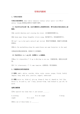 2014届高考英语 重点词汇归纳 引导从句的词复习剖析