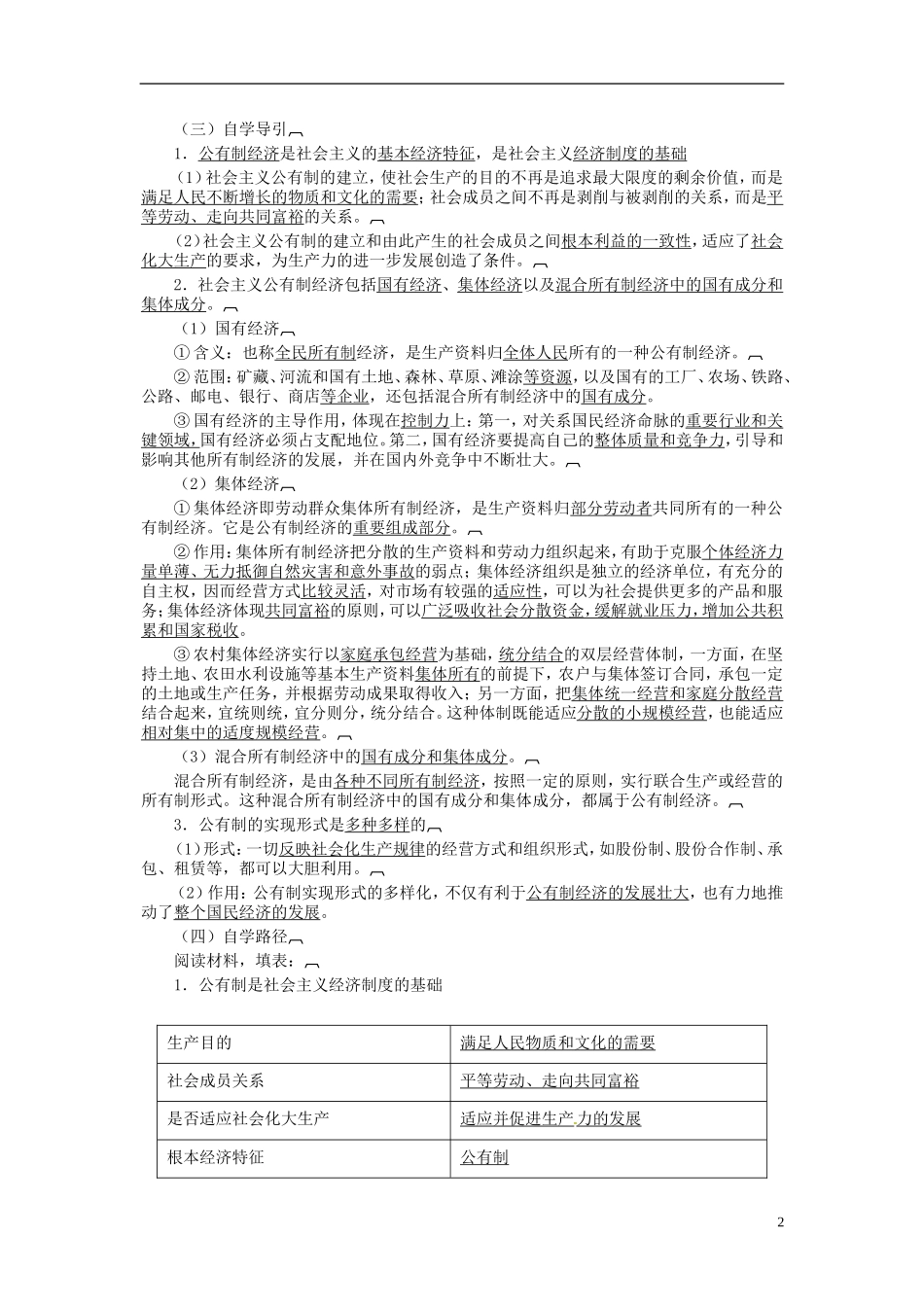 2014届高考政治 公有制是社会主义经济制度的基础复习说课教案 新人教版必修1_第2页