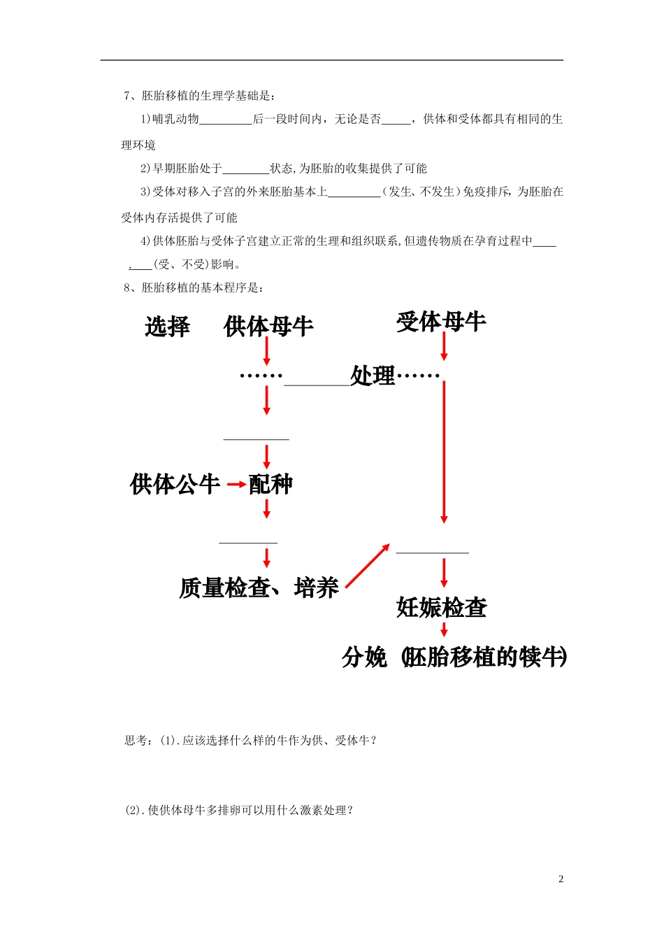 2014年高中生物 第三章 第3节 胚胎工程的应用及前景学案 新人教版选修3_第2页