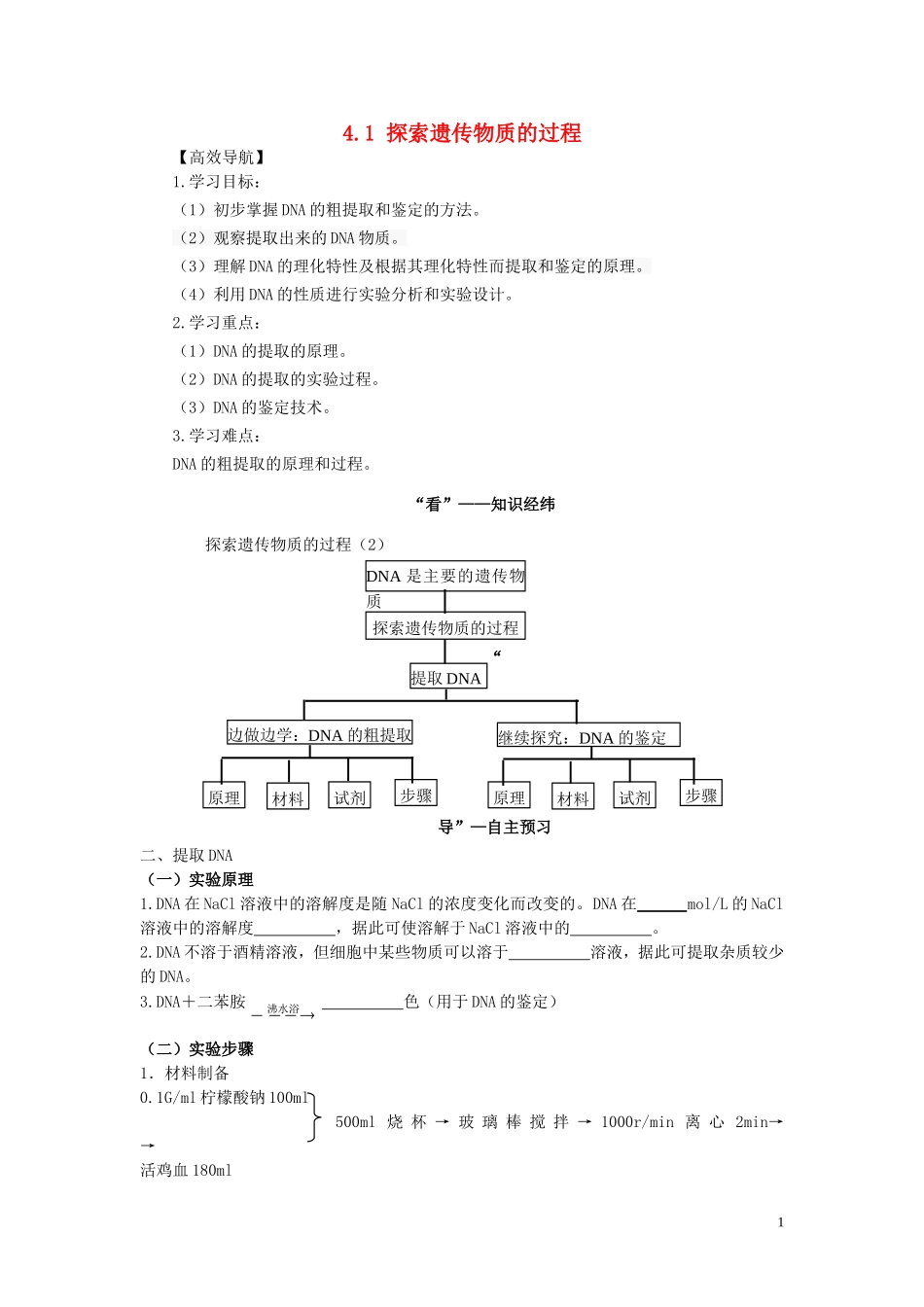 2014年高中物理 4.1 探索遗传物质的过程学案（2）苏教版必修2_第1页