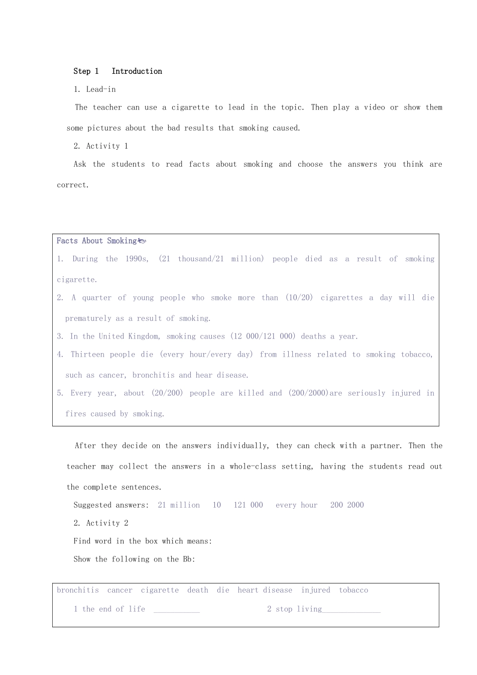 2014年高中英语 Module 2 No Drugs教案 外研版必修2_第2页