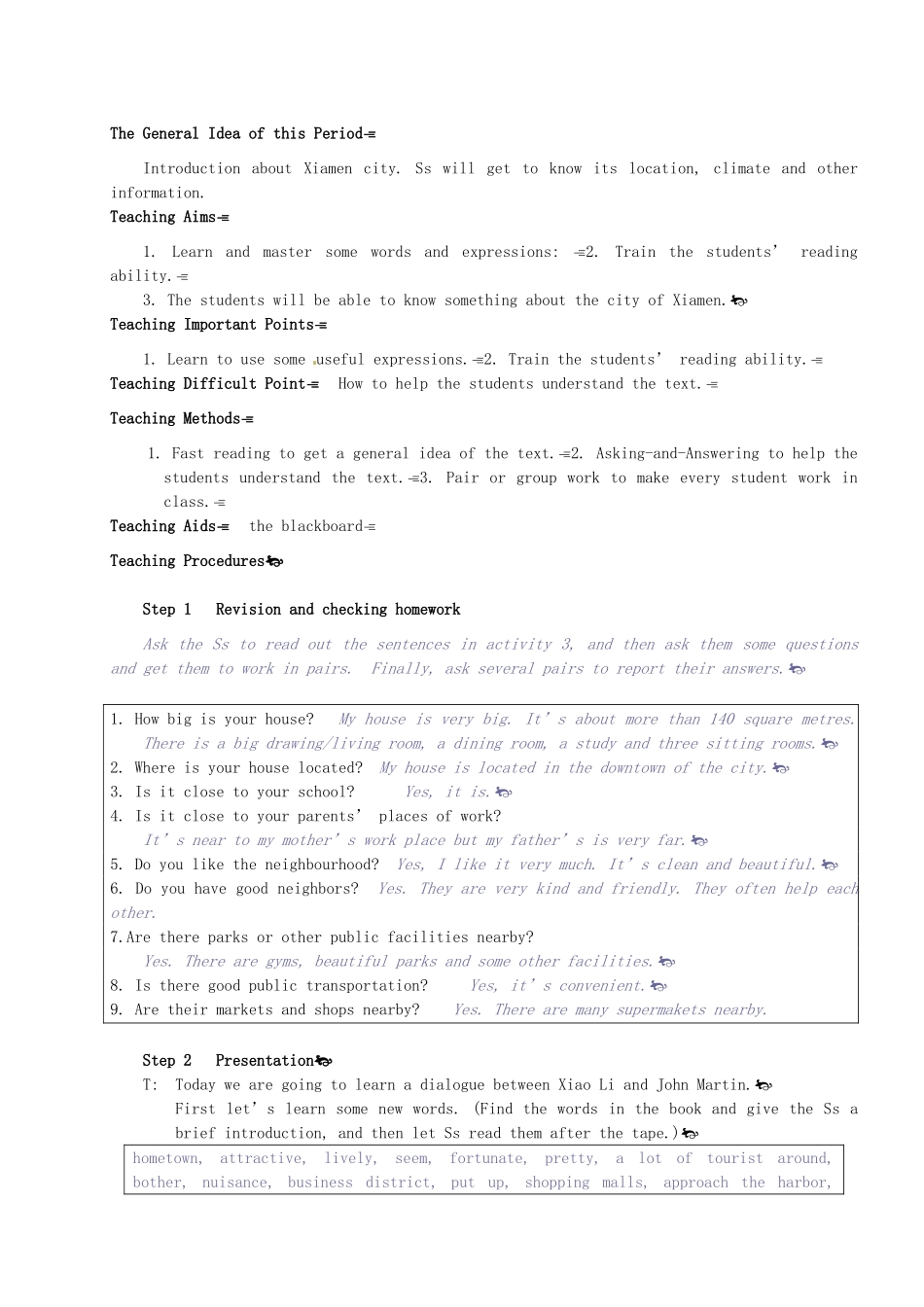 2014年高中英语 Module 4 A Social Survey My Neighbourhood教案 外研版必修1_第3页